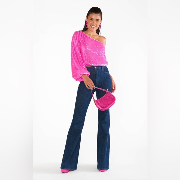 SALE! SHOW ME YOUR MUMU WOMEN'S SEQUINS LONG SLEEVE PARTY TOP - NWT - Picture 14 of 15